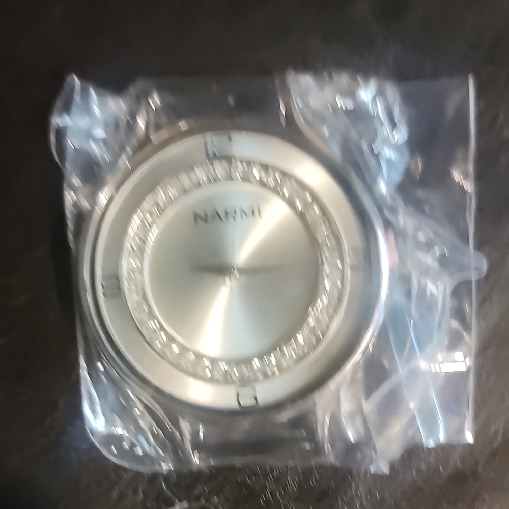 Silver Watch with Crystal Accents